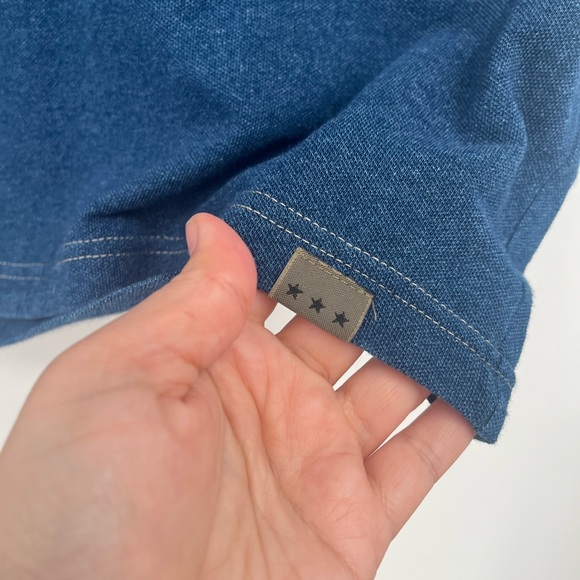 John Varvatos Collection Mens Lawrence Vintage Wash Camp Shirt Pacific Blue Sz M - Picture 5 of 7